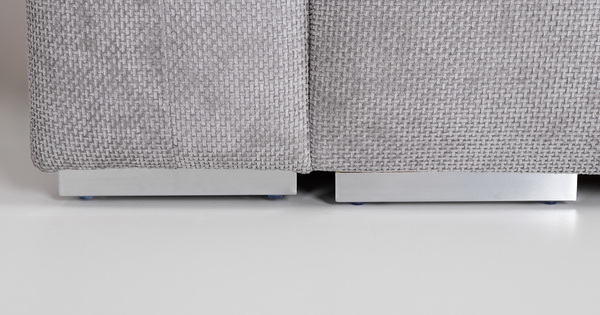 Диван-кровать угловой Оксфорд 712 композиция 1, шенилл MUZA 07 светло-серый, модульная система, сборка на любую сторону