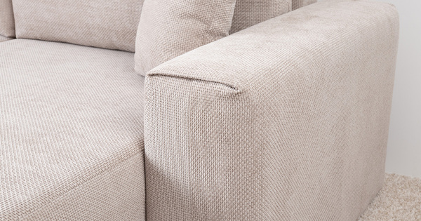 Диван-кровать угловой Оксфорд 710 композиция 1, шенилл Muza 04 светло-бежевый, модульная система, сборка на любую сторону