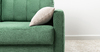 Диван-кровать угловой Арно ТД 566 велюр Лаки 20 хвойный зеленый, Vertical 910 молочно-серый, сборка на любую сторону