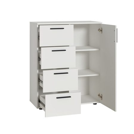 Комод Эйр 16.241 белый PE шагрень, собирается на любую сторону