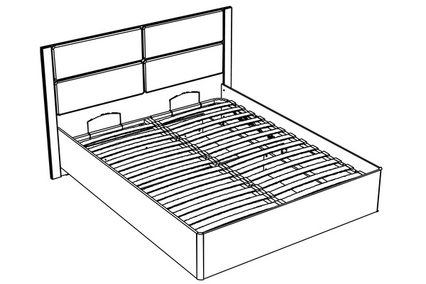 Кровать Livorno 160 с ортопедическим основанием и подъемным механизмом НМ 040.52 Х дуб бунратти, софт панакота