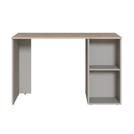 Стол письменный Лайт 12.163 серый шифер, дуб белый exclusive OW D4430, сборка на любую сторону, два варианта сборки тумбы