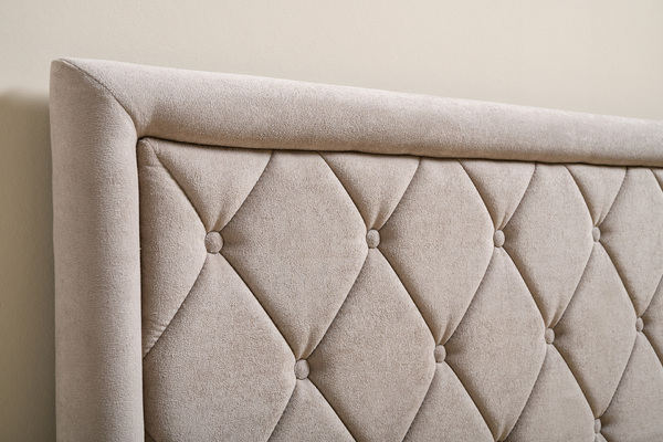 Кровать Марион 180 велюр OCEAN 005 темно-бежевый с ортопедическим основанием и подъемным механизмом (спальное место 180 х 200)