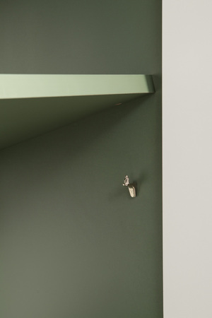 Шкаф-пенал Марион 16.333.01 дымчатый зеленый K521, олива шагрень AG 1050 ПВХ (собирается на любую сторону)