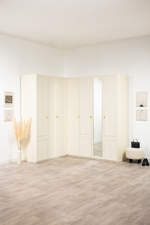 Шкаф-пенал Марион 16.340.01 слоновая кость С341 PE, слоновая кость 6898 ПВХ (собирается на любую сторону)