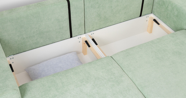 Диван-кровать угловой Оксфорд 715 композиция 5, STORM 9 мятный, модульная система, сборка на любую сторону