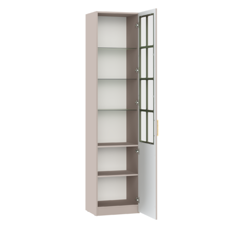 Гостиная Ричфорд композиция 2 без карнизов, кашемир 5981 BS, моно керамика D166-2 ПВХ, белый PE шагрень (собирается на любую сторону)