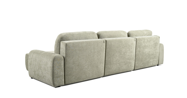 Диван-кровать угловой Тэдди 1503 композиция 3, букле Pique 007 оливковый, модульная система, сборка на любую сторону